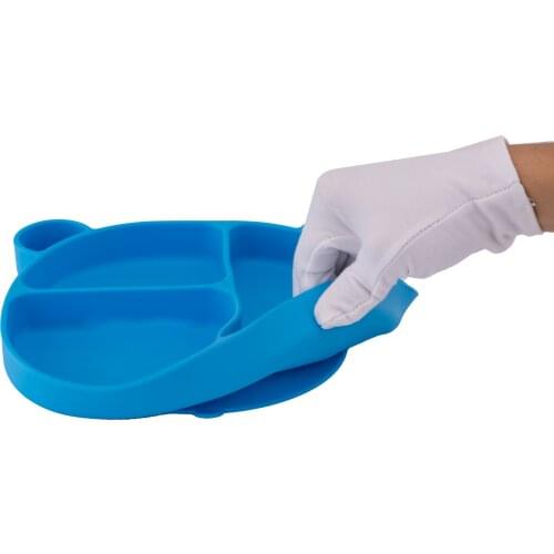 Baby Dishes Bear Silicone Plate With Suction Cup Strong Sticky Divided Silicone Food Plate Childrens Section