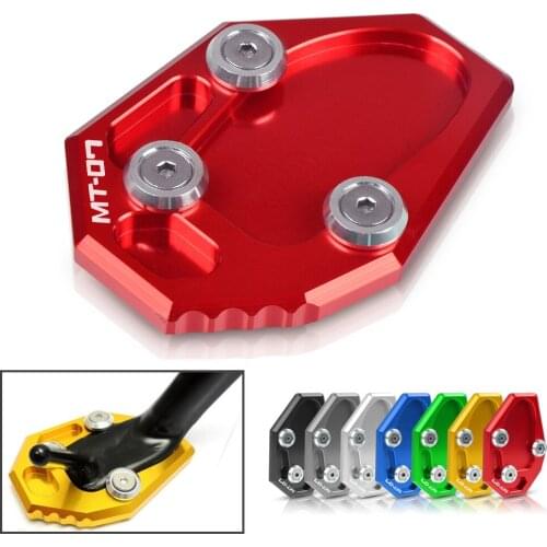For Yamaha MT 07 MT07 2014-2018 2016 2017 Aluminum Side Stand Kickstand Extension Enlarger Plate MT-07 LOGO High Quality Stands