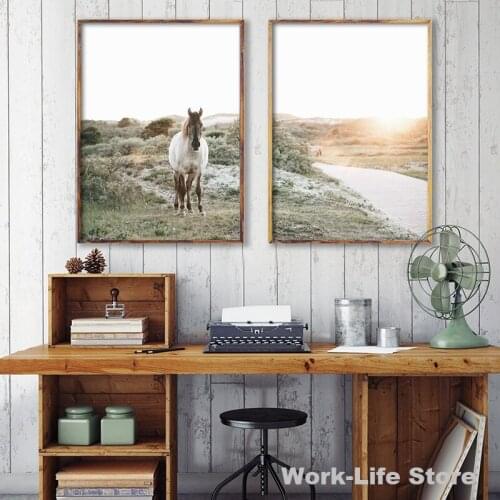 Farm Horse Photography Canvas Art Prints And Poster Country Landscape Art Canvas Painting Wall Picture Home Room Decoration