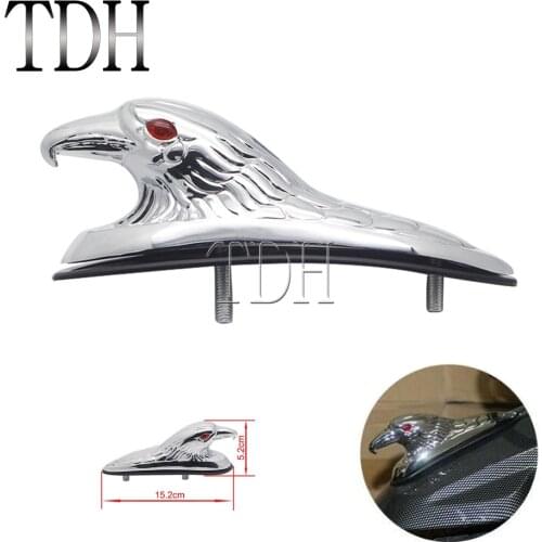 Chrome ATV Dirt Bike Motorcycle Eagle Head Ornament Statue For Kawasaki Yamaha Suzuki Honda Harley Front Fender Frame Decoration