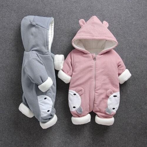 Winter Baby Coat Newborn Jackets For Baby Romper Baby Girls Boys Clothes Warm Hooded Overalls Coat Infant Jumpsuit Kids Clothing