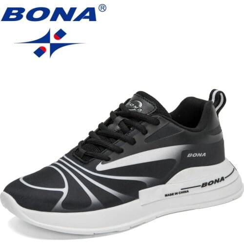 BONA 2021 New Designers Casual Mesh Shoes Lace up Men Lightweight Comfortable Breathable Walking Sneakers Mansculino Zapatos