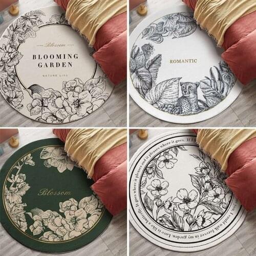 Round Carpet Large Area Rugs for Living Room Bedside Rug Water Absorbent Floor Mat Non-slip Door Mats Tapis Nordic Ethnic Style