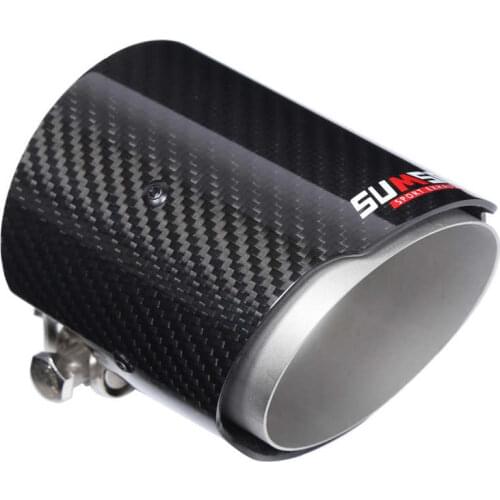 Bumper lip car bumper Carbon Fiber Exhaust Tip Tail Throat Pipe Straight 2.9in Inlet 3.5in Single Outlet Universal for Car