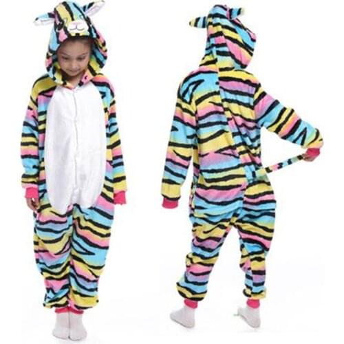 New Zebra Tiger Boys Pajamas Childrens Sleepwear Baby Girl Cartoon Licorne Onesie For Girls Christmas Pajamas