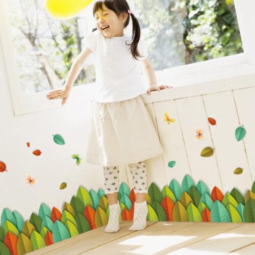 Leaves Flower Skirting Line Childrens Bedroom Living Room Background Wall Decoration Removable Wall Stickers