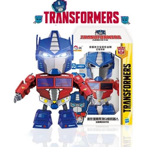 Hasbro TransFormers Q-Version Optimus Prime Dancing Robot Lighting Music Electric Model Anime Figures Collect Ornaments