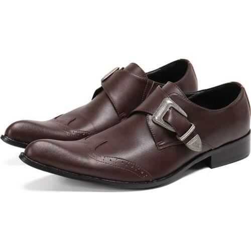 Business Dress Shoes Men Genuine Leather Retro Formal Shoes Gentleman Wedding Shoes Man Fashion Oxfords EUR Size 38-47