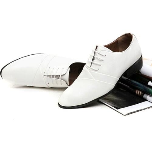 Mens Dress Shoes Fashion Leather Men Business Flat Shoes Black Brown Breathable Men Formal Office Working Shoes Big Size 38-44