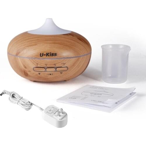 U-Kiss Ultrasonic Aroma Diffuser Human Body Induction Essential Oil Diffuser Aromatherapy Diffuser Wood Grain Humidificador