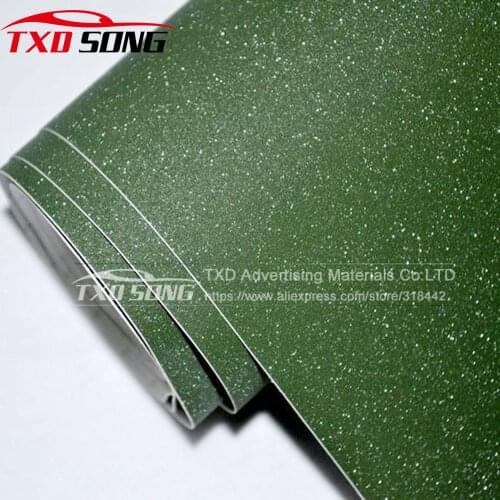 Army Green Glitter Diamond Vinyl Films Wrap For Car Body Car Sticker Auto decoration motorcycle decal 6 sizes for choice