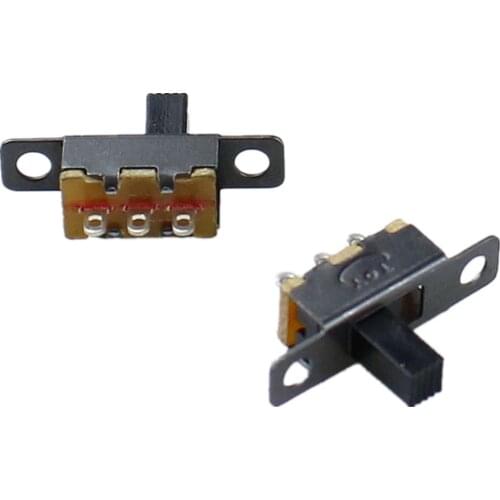 10pcs/lot 3 Pin 2 Position Black Mini Size SPDT Slide Switches On-Off PCB DIY Material Electrical Tools Solder Lug SS12F15G