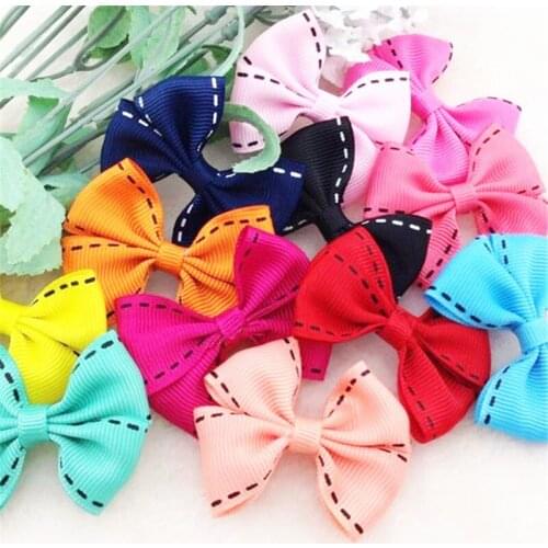 10Pcs U pick Big Grosgrain Ribbon Bows Flower Appliques Wedding Craft A168