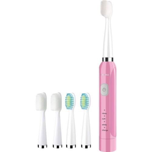2021 Adult Household 3-speed Sonic Soft Hair Silicone Brush Head USB Waterproof Whitening Fully Automatic Electric Toothbrush