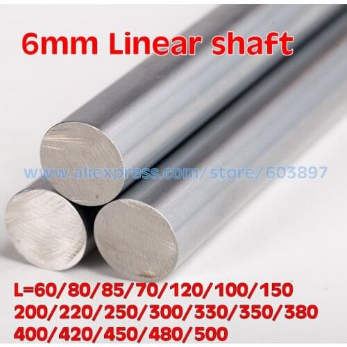 4pcs 3D Printer Parts CNC Diameter 6mm Chrome plated 60/80/100mm steel Smooth Shaft Rod Optical Axis Multiple Length