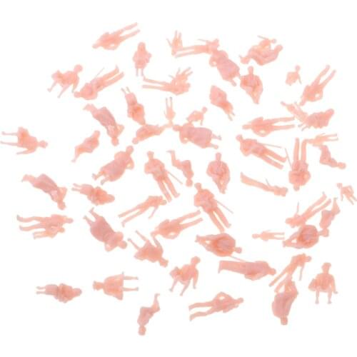 60pcs 1:87 HO Scale 15mm Human Unpainted Figures Railway Street Models