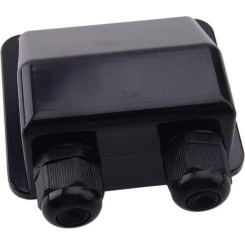 ABS Black Roof Top Solar Panel Double Cable Entry Gland Box Case For Motorhome Camper RV Boat UV resistant