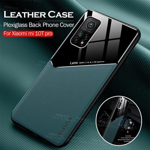 Covers For Xiaomi Mi 10T Pro Case Pixleglass Leather Cases Xiomi 10 T Lite 5G Mi10T Light 10TPro Car Magnetic Holder Phone Coque