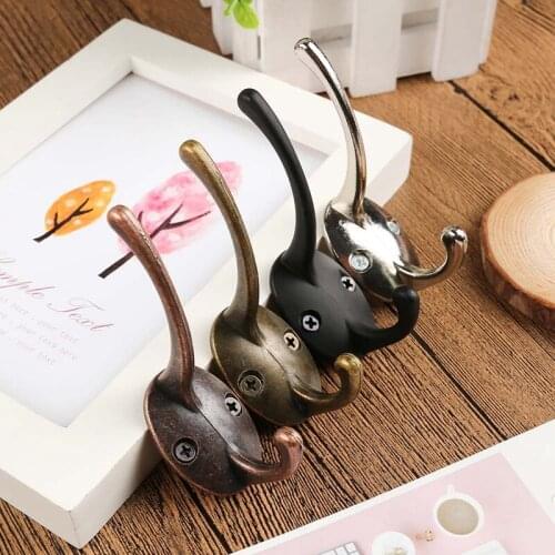 Black Hooks Clothes Coat Hanger Rustproof Nail Screwed Robe Hooks Wall Mounted Furniture Hardware Hanging