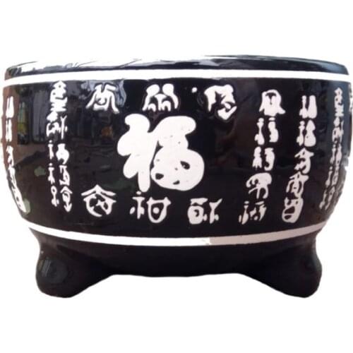 For Bonsai Black Ceramic Flower Pot