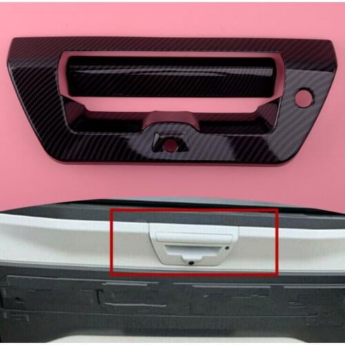 2pcs/Set Carbon Fiber Black Print Tailgate Door Handle Bowl Decor Cover Trim ABS fit for Ford F150 2015 2016 2017 2018 2019 2020