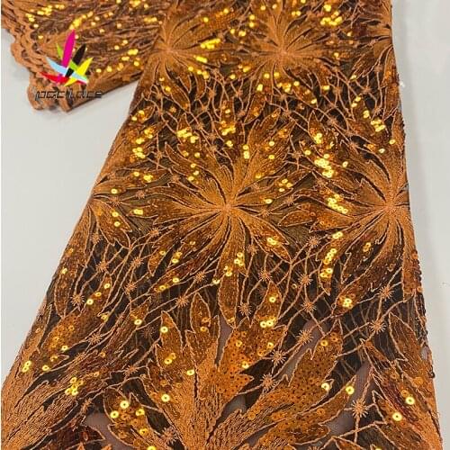 Cheap New Arrival Sequence Net Lace Gold Color Latest Design Style Green Color Nigerian High Quality Best Selling