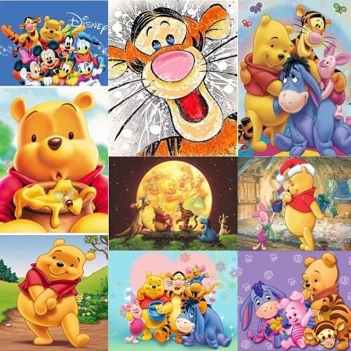 Disney 5D DIY Diamond Painting "winnie The Pooh" Cute Cartoon Bear Brand New Rhinestone Inlaid Embroidery Decorative Painting
