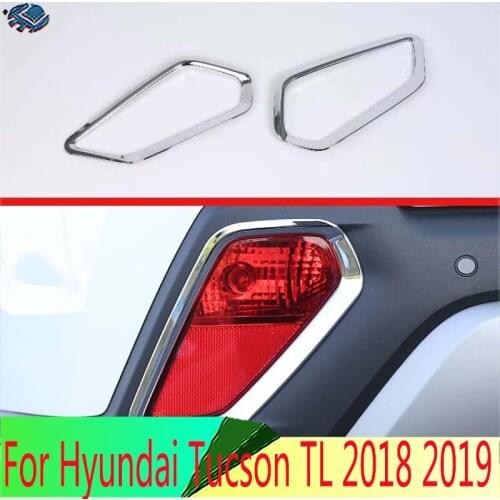 For Hyundai ix35 2018 2019 ABS Chrome Rear Fog Light Lamp Cover Trim Molding Bezel Garnish Sticker