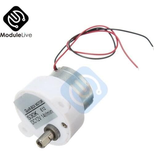 DC 12V Electric Brushless DC Motor High Torque Gear Motor Geared Box S30K Reduction Motor 14RPM 2 Wires for Electronic Toys Fan