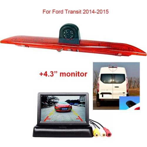 IR Night VIsion Car Brake Light Rear View Camera for Ford Transit Custom 2012-2015 reverse camera With 4.3" LCD Monitor