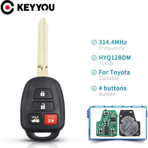 KEYYOU For Toyota Camry Optional Camry Corolla 2012 2013 2014 2015 2016 2017 Fob 314.4Mhz HYQ12BDM G Chip Remote Car key