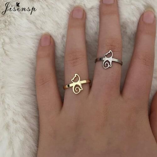 Lovely Stainless Steel Rings for Women Men Fashion Cat Dog Heart Moon Cross Ring Party Jewelry Accessories Bijoux Femme