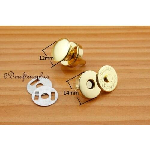 Magnetic Snaps bag button purse Magnetic Snaps button 20pcs 14 mm golden F72