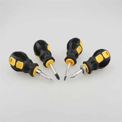 Mini short screwdriver phillips slotted Dual purpose retractable turnip head screwdriver hand tools