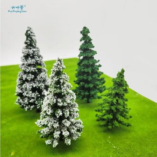 HO Scale Model Pine Trees Cedar Landscape Train Railway Layout Dioramas Christmas Diy Sand Table Decor 6cm/8cm/10cm/12cm