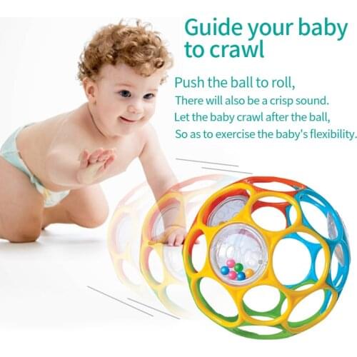 Soft Colorful Baby Ball Toy Rattle Development Touch Bite Grasp Learning Ball Childrens Puzzle Hand Grasp Gift for Children
