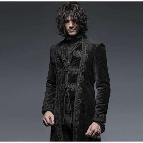 New Fashion Gothic Gorgeous Retro Style Flower Pattern Long Coats Steampunk Gentleman Classical Long Jackets Hot Selling