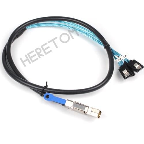 New External Mini SAS HD SFF-8644 to 4 SATA 7Pin 6Gbps Hard Disk Data Server Raid Cable 1M/100CM