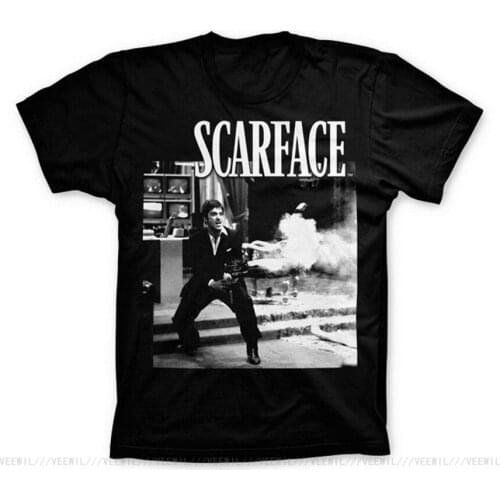 UNISEX Official Licensed SCARFACE Movie TONY MONTANA Black T-Shirt O Neck Fashion Casual High Quality Print T Shirt Homme