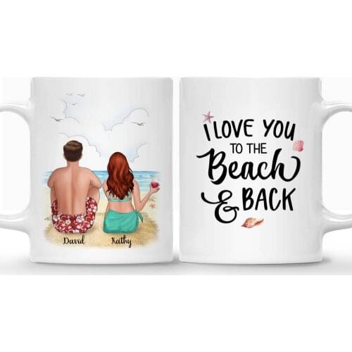 Beach Couple Personalized Mug Custom Made Tea Coffee Cups Mugs Gift for Valentines Day I Love You 11/15 Oz RR2015