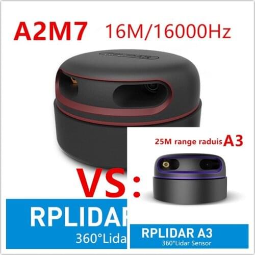 RPLIDAR A2M7 vs A3 2D 360degree 16M 16K Hz lidar sensor scanner for obstacle avoidance navigation and screen touch interaction
