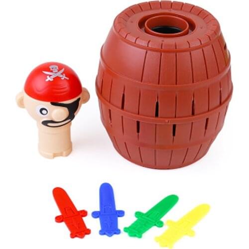 Funny Novelty Childrens Tricky Toy Pirate barrel 8.5x8.5x13cm plastic game toys gifts for childrens