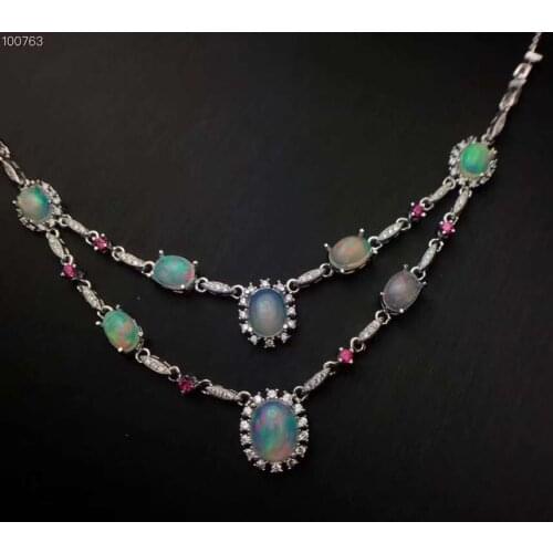 Natural And Real Opal pendant Necklace Natural real Opal 925 sterling silver Pendant
