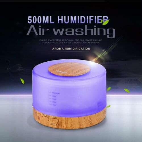 500ML Aromatherapy Humidifier Ultrasonic Aroma Control Air USB Mini Mist Maker Cool 7 LED Light For Car Home Office
