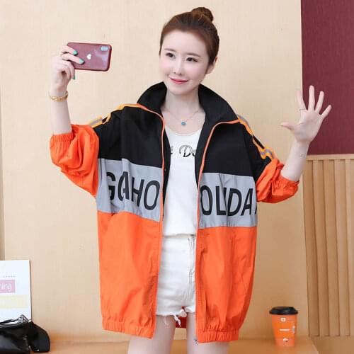 2012 New Women spring Prevent bask in coat Thin coat Loose sportswear Patchwork baseball jacket Large size 5XL