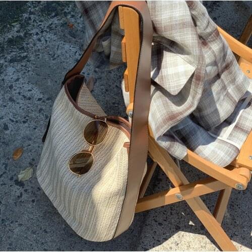 2019 Handmade women Handbag Vintage Retro Beach bag Straw Rope Knitted big Messenger Bag Lady Fresh Paper pack for Summer Tote