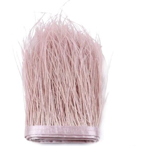 1 meter Leather pink Peacock Silk Feather Trim 6-8inch Natural Peacock Feathers Ribbon Lace Dress Decor Sewing Accessories Plume