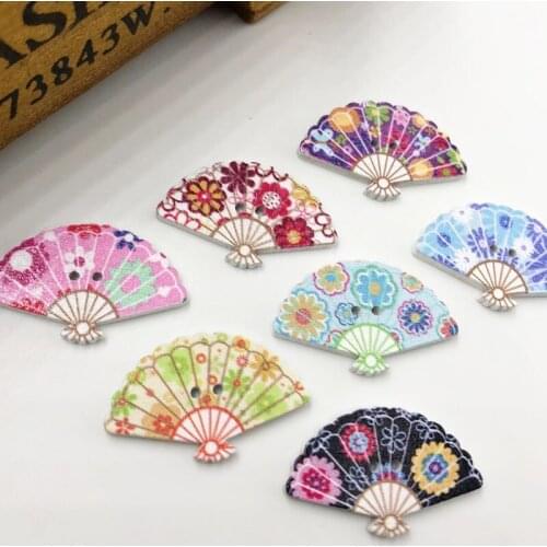 2 Hole Mixed Colorful Sewing Wood Button for Card Making Garment Accessories DIY Decoration WB573