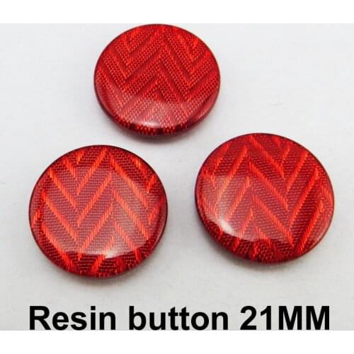 20PCS 21MM Stripe RED Dyed RESIN buttons coat boots sewing clothes accessories R-005