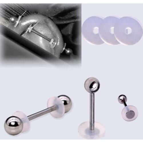 E56A 10 Pcs Anti-hyperplasia Piercing Healing Discs Silicone Fixing Ring Lip Stud Earrings Piercing Accessories